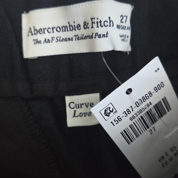 Abercrombie & Fitch Curve Love A&F Sloane Linen-Blend Wide Leg Pant 27 High Rise - Picture 6 of 7